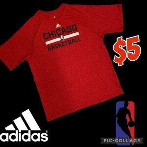$5 ADD ON ITEM/Adidas Chicago basketball red polyester t-shirt